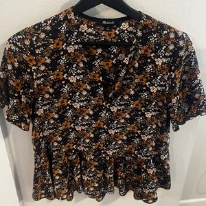 Madewell Button Front Floral Blouse